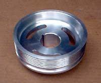 Aluminum crank pulley for the supercharger drive belt